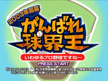 2003-nen Kaimaku -  Ganbare Kyuukai-ou - Iwayuru Pro Yakyuu desu ne (Japan) screen shot title